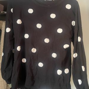 Black and white polka dot sweater